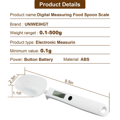 Cuchara medidora digital con pantalla LCD (0,5-300 gramos)